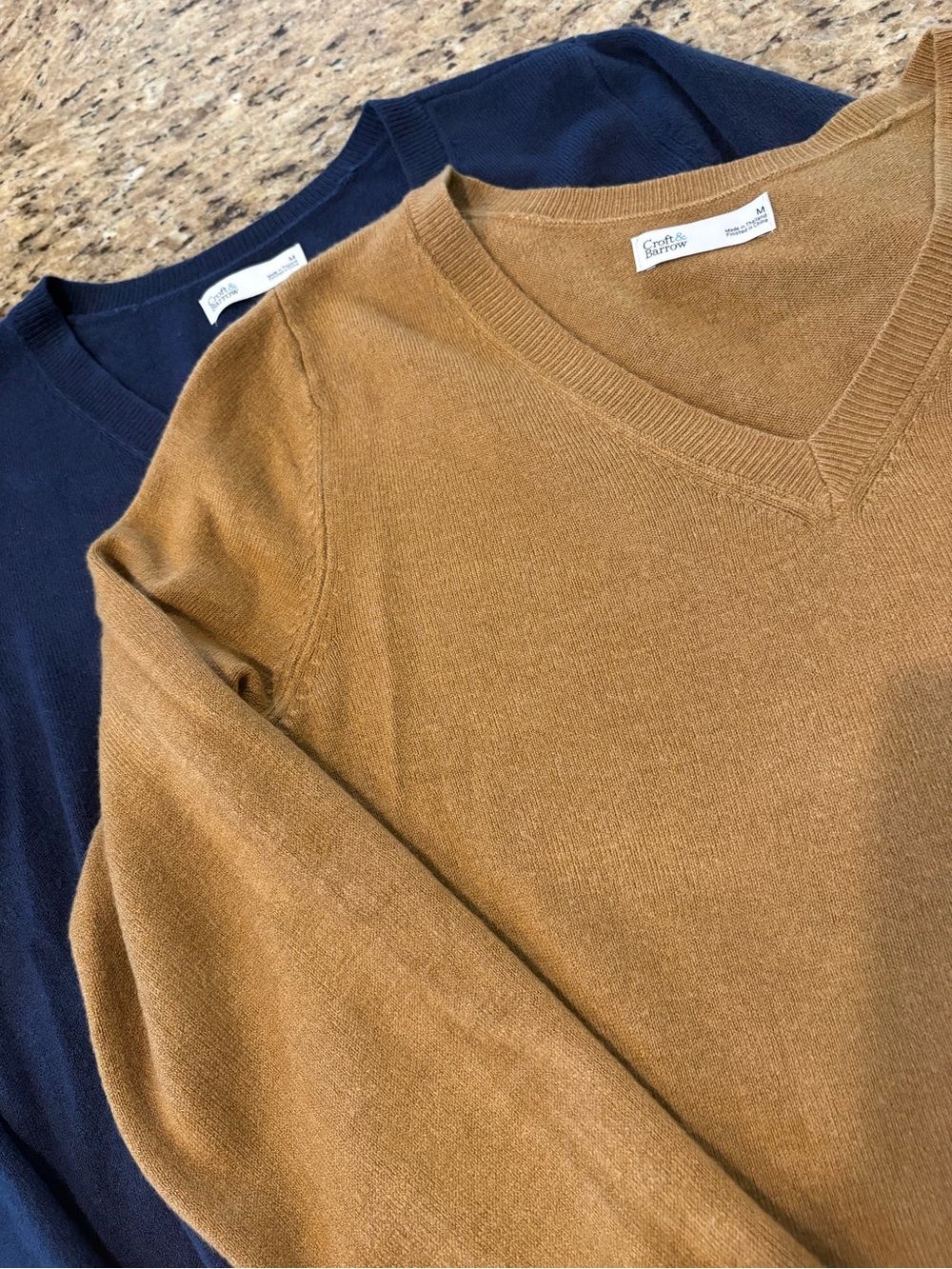croft & barrow V-Neck Sweater Set in Navy, Camel, Ivory - Picture 12 of 16